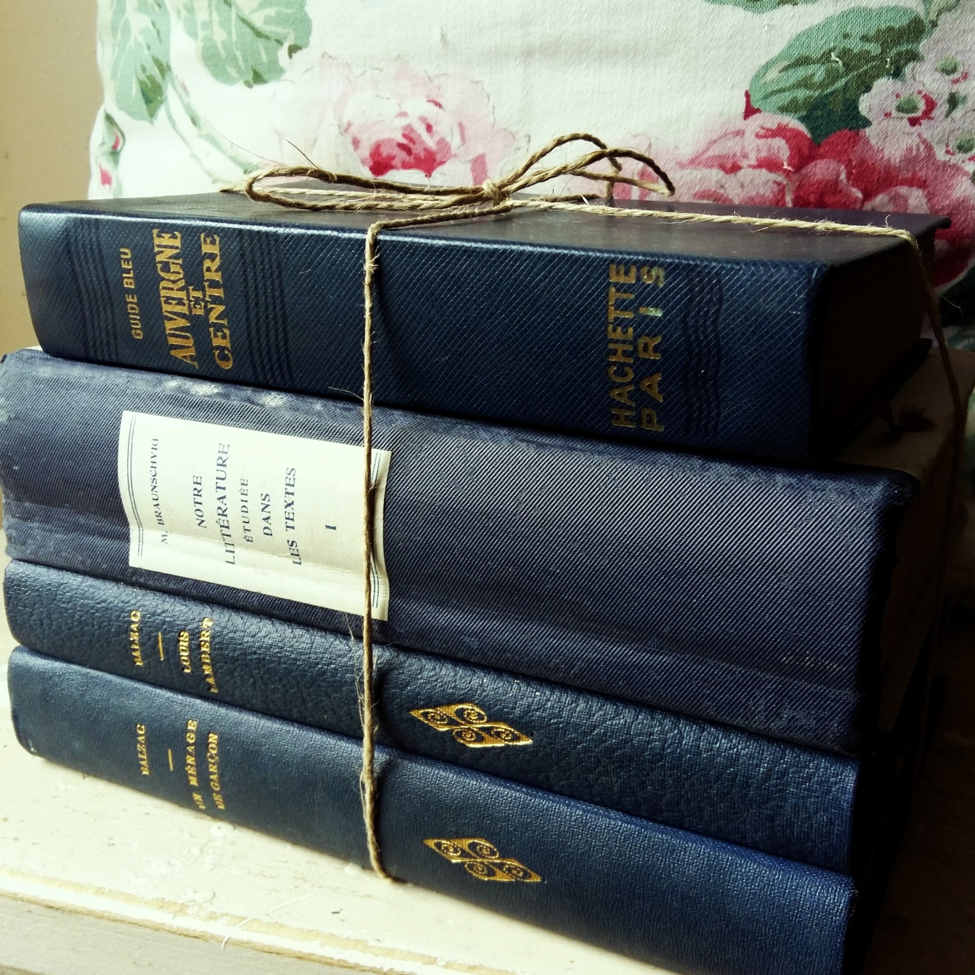 1900s French Blue Book Stack from Tiggy & Pip - Just €104! Shop now at Tiggy and Pip