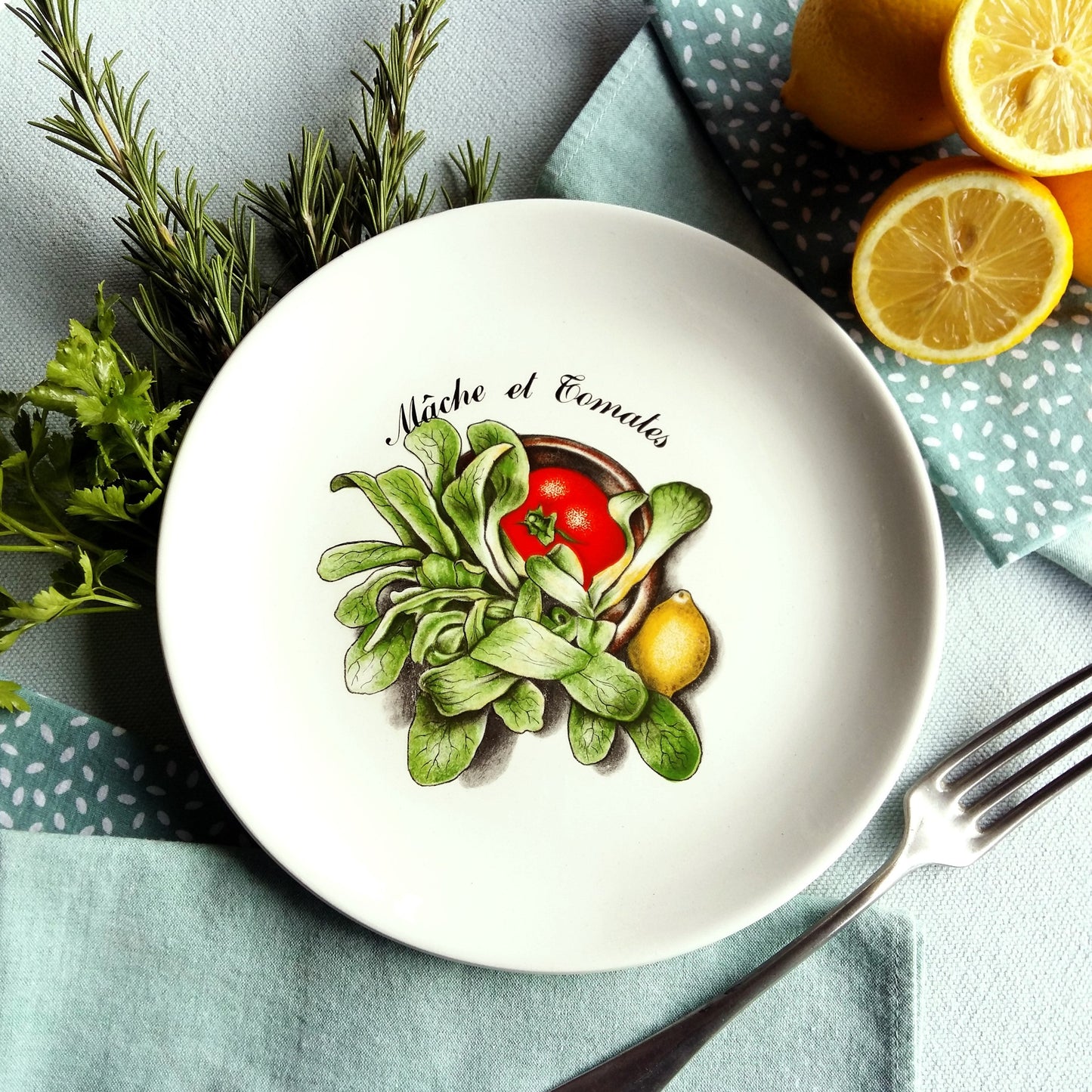 Six Mid Century Modern Salad Recipe Plates from Tiggy & Pip - Just €156! Shop now at Tiggy and Pip