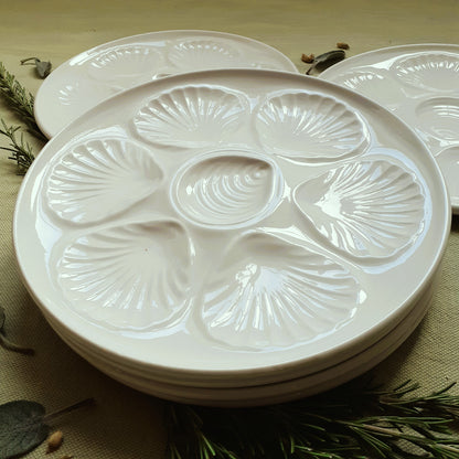 Six White Oyster/Scallop Plates from Tiggy & Pip - Just €168! Shop now at Tiggy and Pip