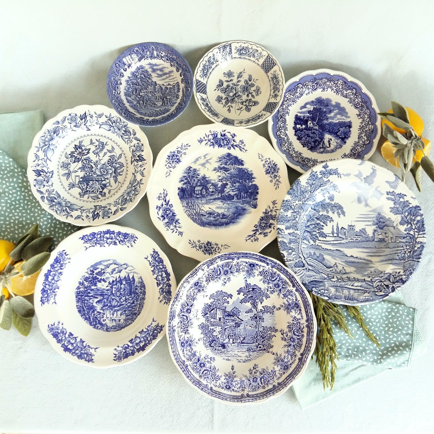 8 mix and match transferware plates and bowls from Tiggy & Pip - Just €199! Shop now at Tiggy and Pip