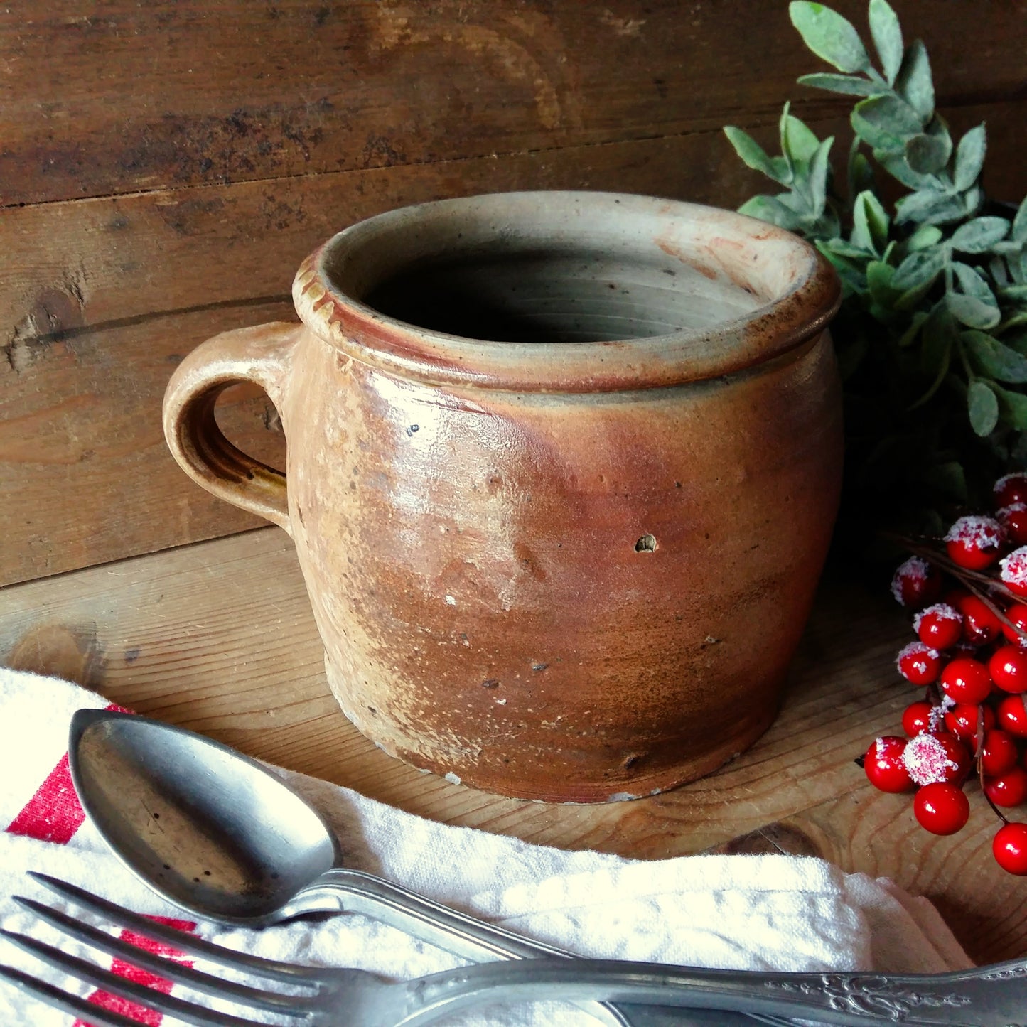 Antique Crock Pot. Confit Pot