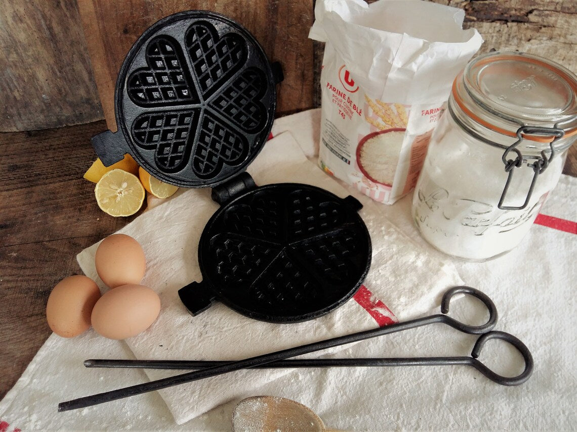 Antique Waffle Iron. Cast Iron Waffle Maker from Tiggy & Pip - Just €129! Shop now at Tiggy and Pip