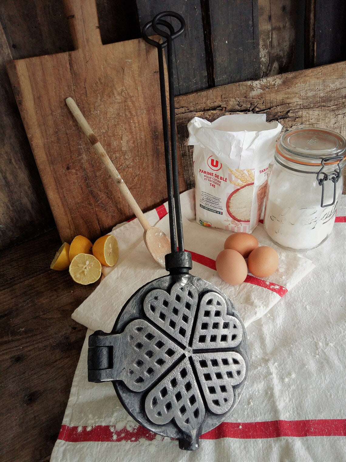 Antique Waffle Iron. Cast Iron Waffle Maker from Tiggy & Pip - Just €129! Shop now at Tiggy and Pip