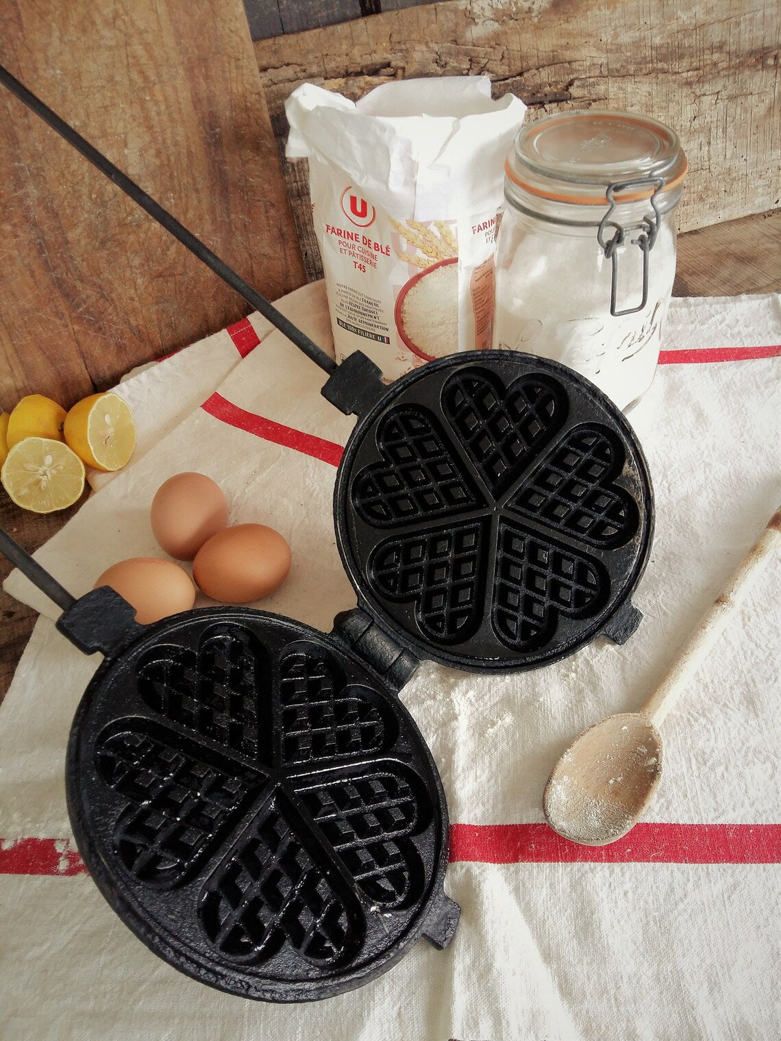 Antique Waffle Iron. Cast Iron Waffle Maker from Tiggy & Pip - Just €129! Shop now at Tiggy and Pip