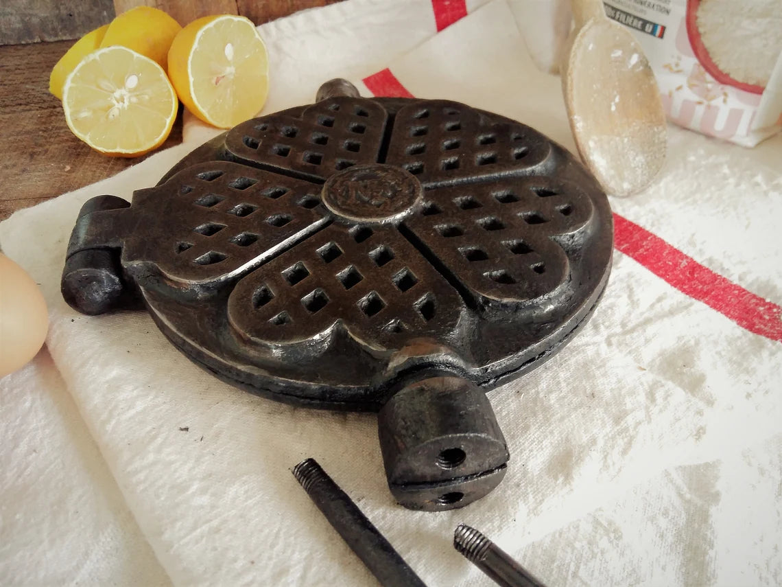 Antique Waffle Iron. Cast Iron Waffle Maker from Tiggy & Pip - Just €129! Shop now at Tiggy and Pip