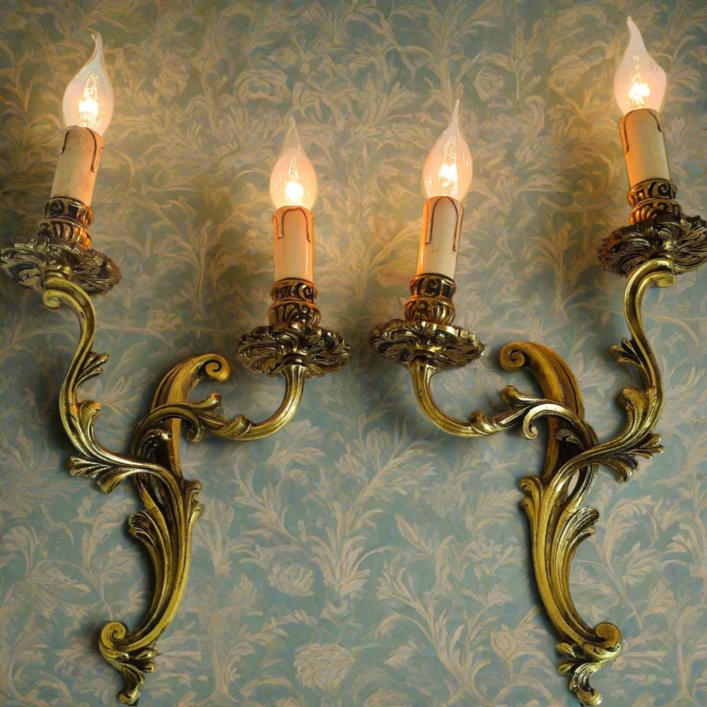 Pair of Heavy Bronze 2 Arm Wall Lights from Tiggy & Pip - Just €260! Shop now at Tiggy and Pip