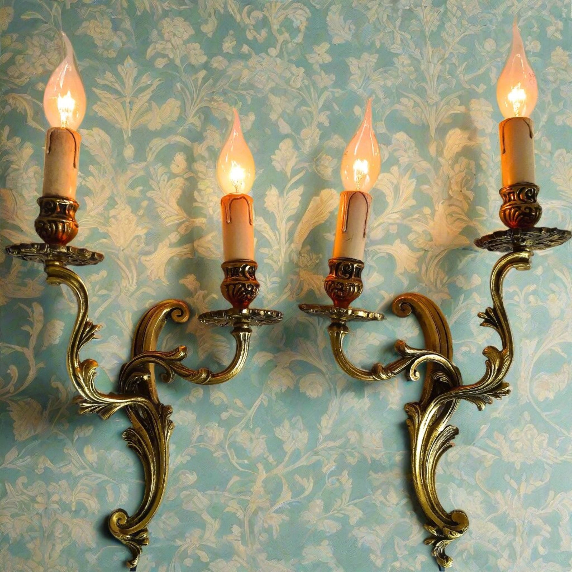 Pair of Heavy Bronze 2 Arm Wall Lights from Tiggy & Pip - Just €260! Shop now at Tiggy and Pip