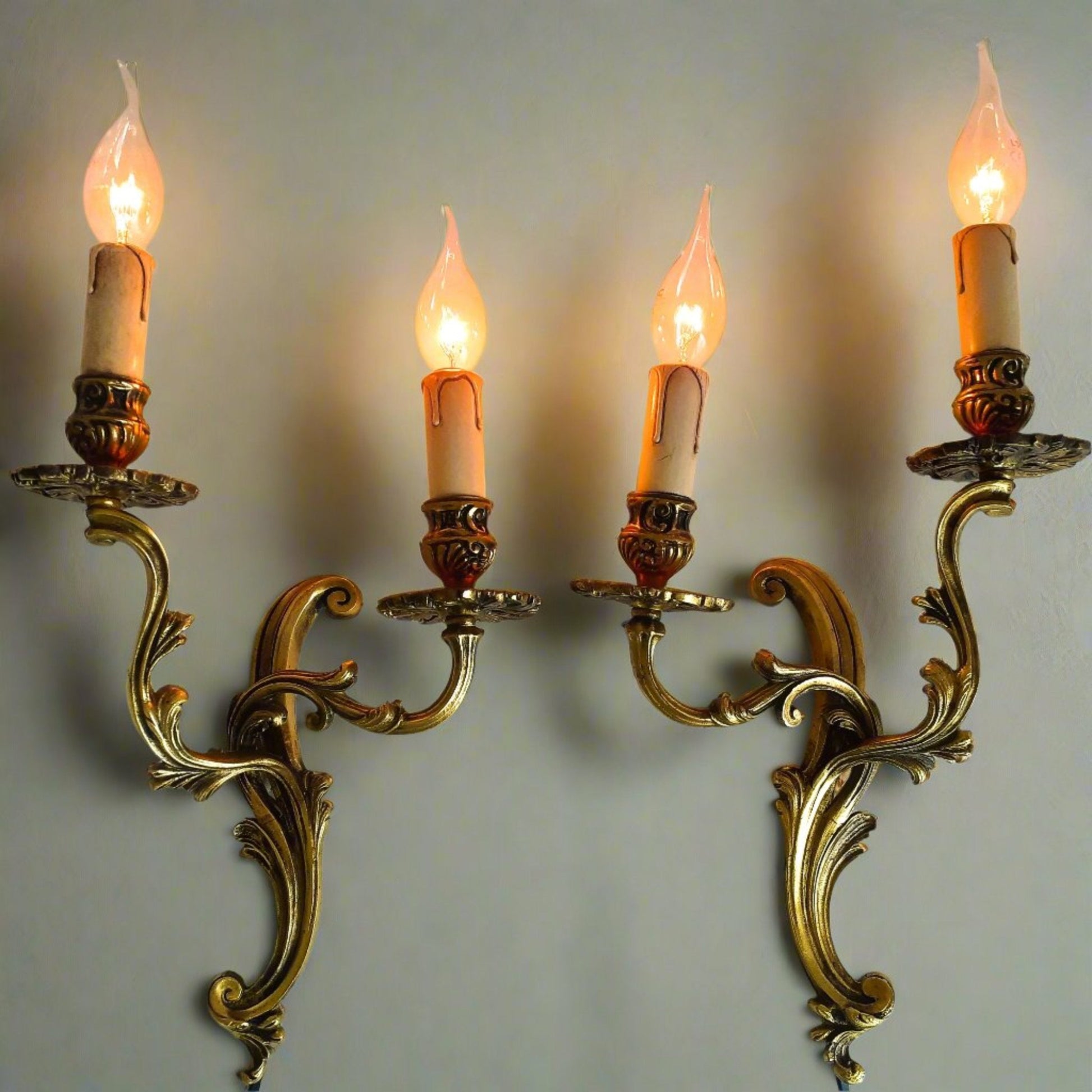 Pair of Heavy Bronze 2 Arm Wall Lights from Tiggy & Pip - Just €260! Shop now at Tiggy and Pip