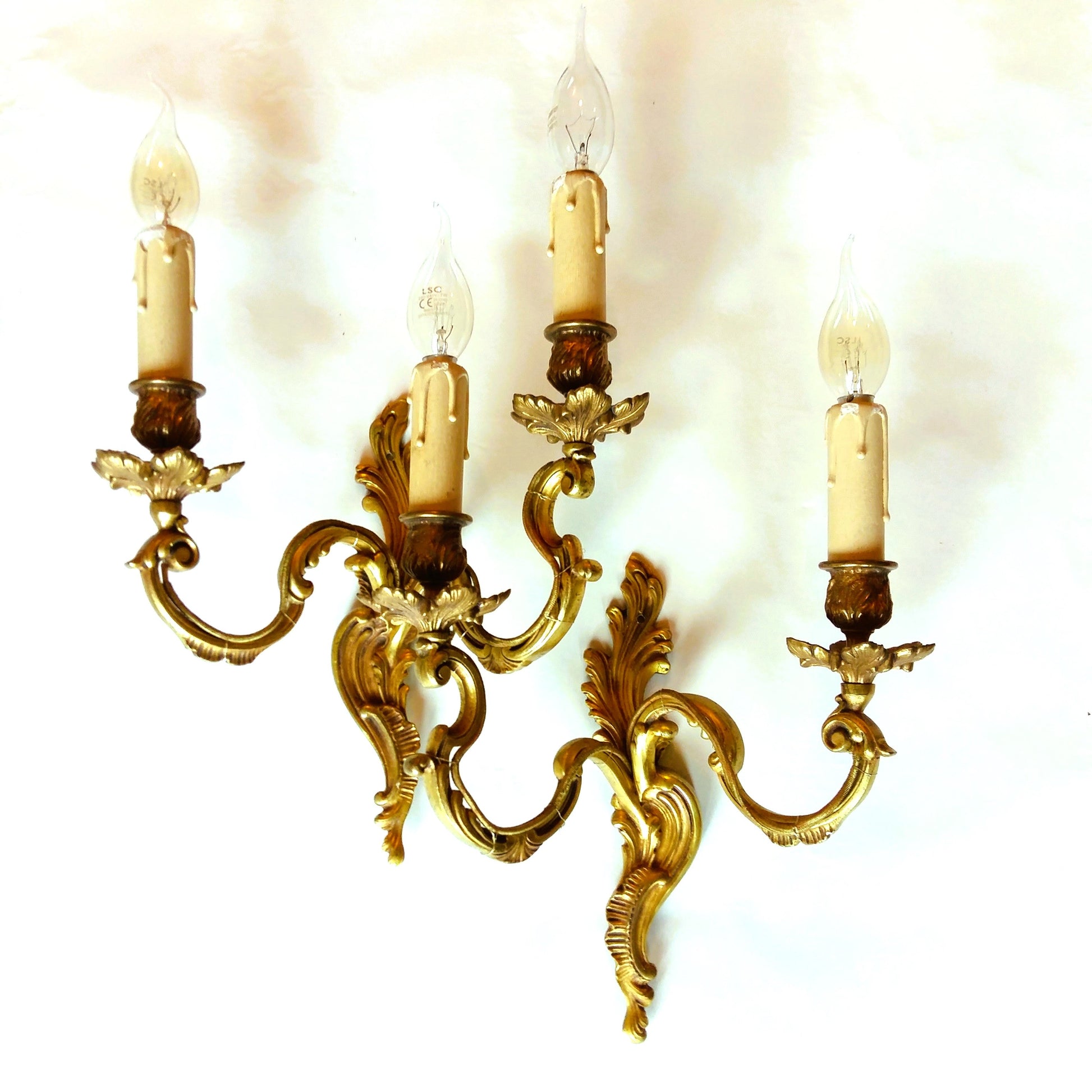 Pair of Heavy, Bronze 2 Arm Sconces from Tiggy & Pip - Just €280! Shop now at Tiggy and Pip