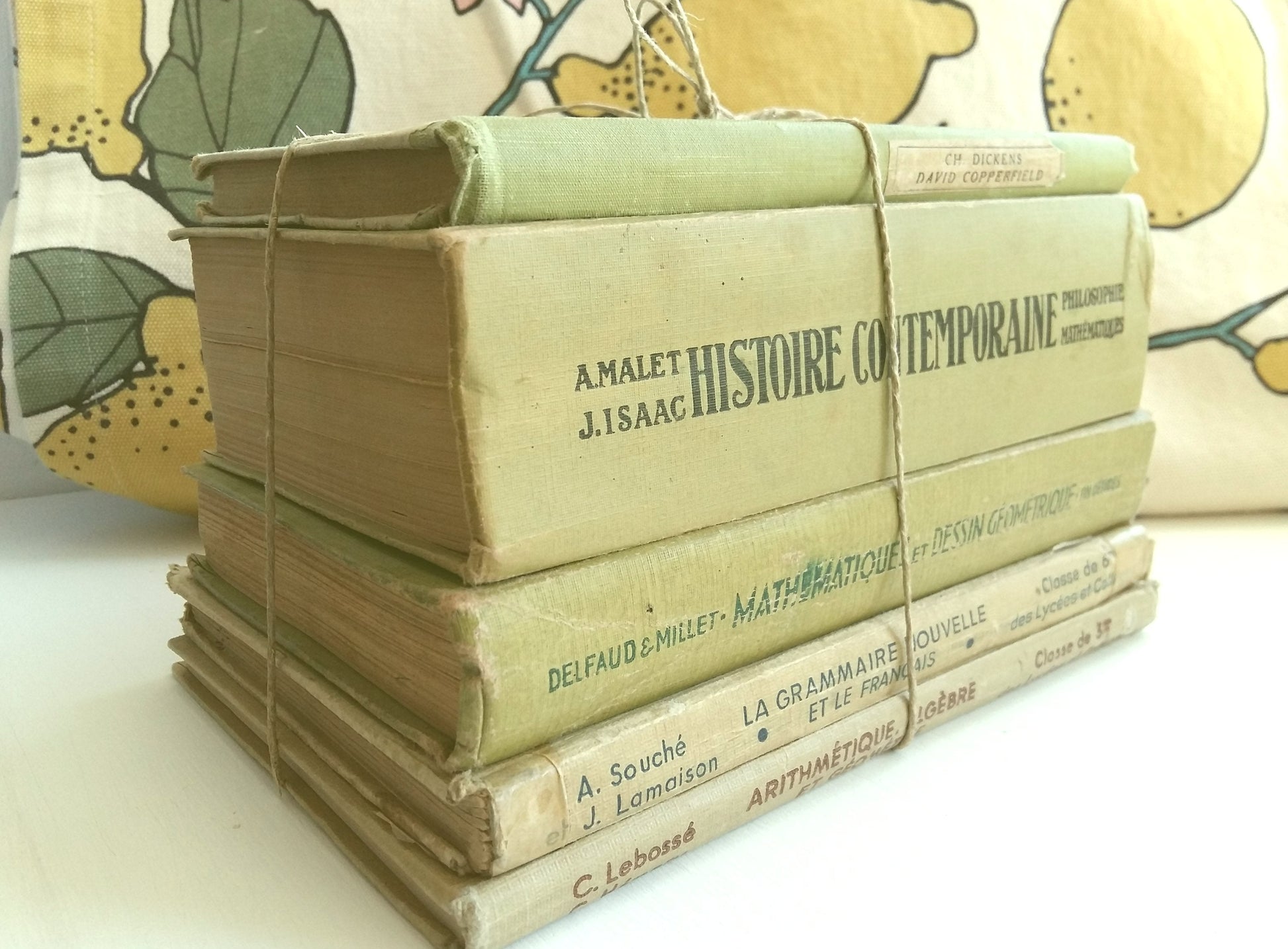 Lime Green Stack of French School Books. from Tiggy & Pip - Just €120! Shop now at Tiggy and Pip