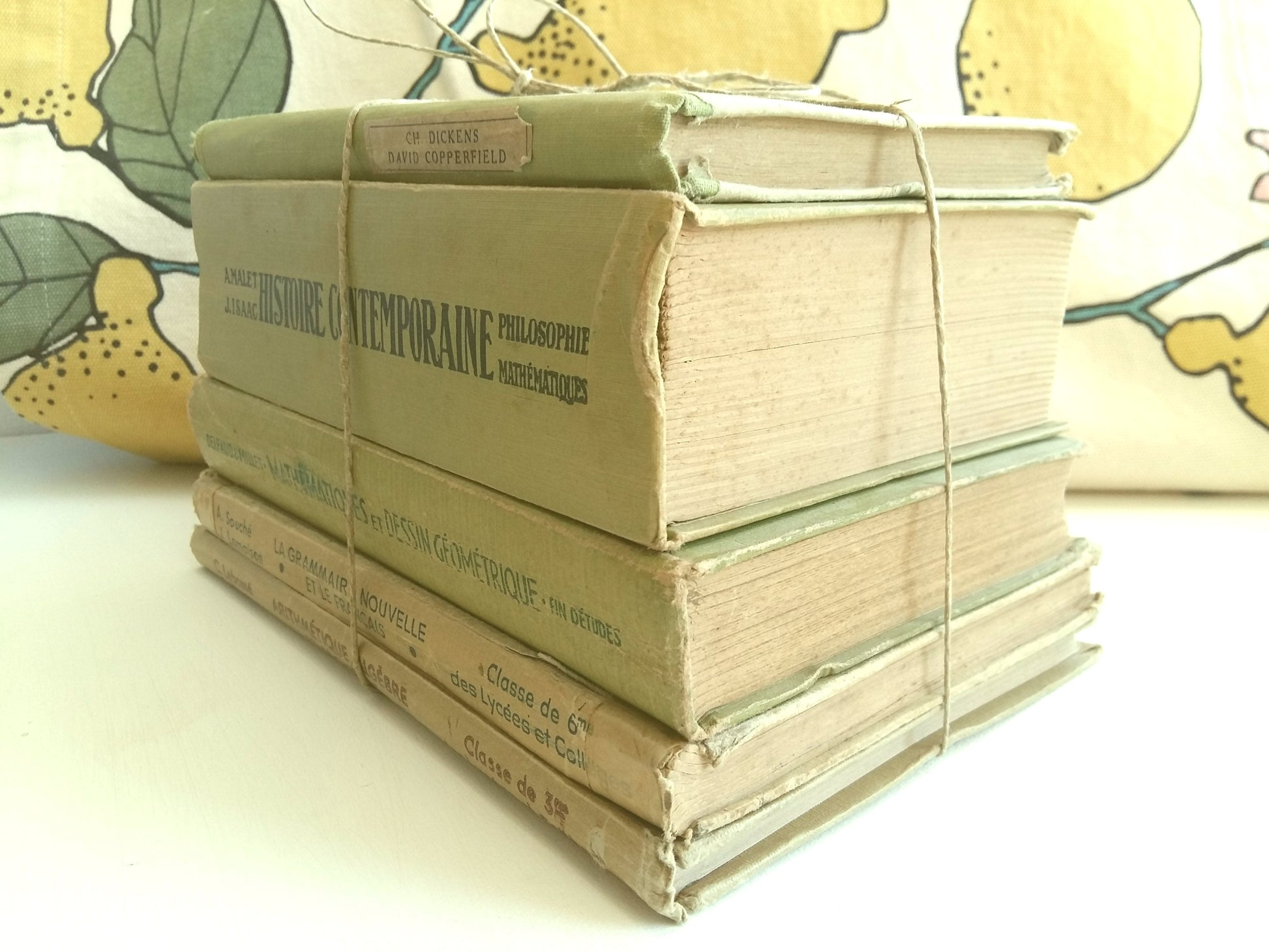 Lime Green Stack of French School Books. from Tiggy & Pip - Just €120! Shop now at Tiggy and Pip