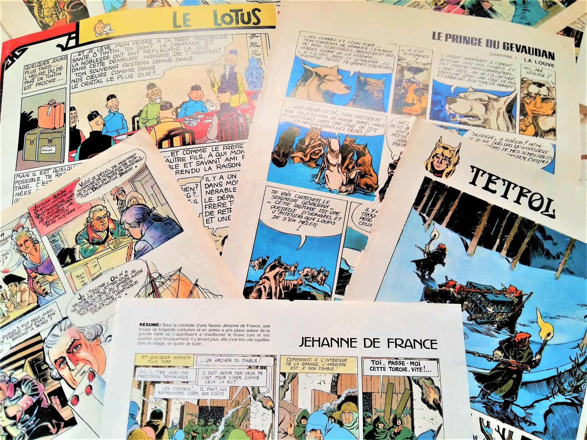 Comic Strip Ephemera Pack. 100+ French, Bande Dessinée Pages from Old Tintin Magazines. from Tiggy & Pip - Just €35! Shop now at Tiggy and Pip
