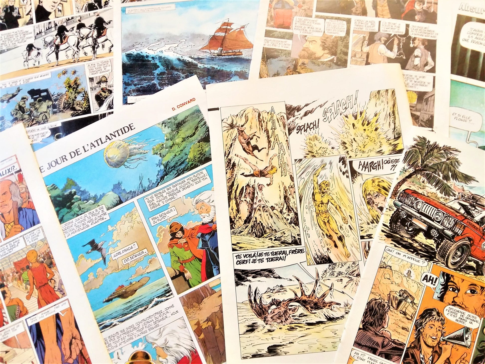 Comic Strip Ephemera Pack. 200+ French, Bande Dessinée Pages from Old Tintin Magazines. from Tiggy & Pip - Just €50! Shop now at Tiggy and Pip