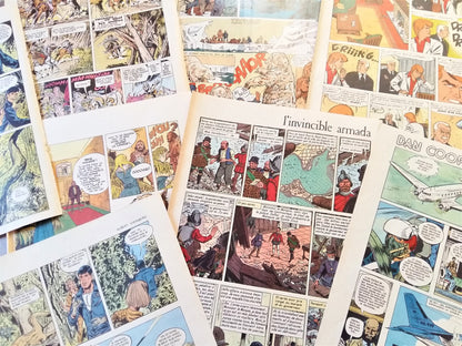 Comic Strip Ephemera Pack. 200+ French, Bande Dessinée Pages from Old Tintin Magazines. from Tiggy & Pip - Just €50! Shop now at Tiggy and Pip