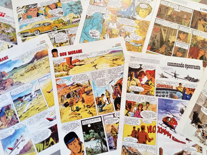 Comic Strip Ephemera Pack. 200+ French, Bande Dessinée Pages from Old Tintin Magazines. from Tiggy & Pip - Just €50! Shop now at Tiggy and Pip