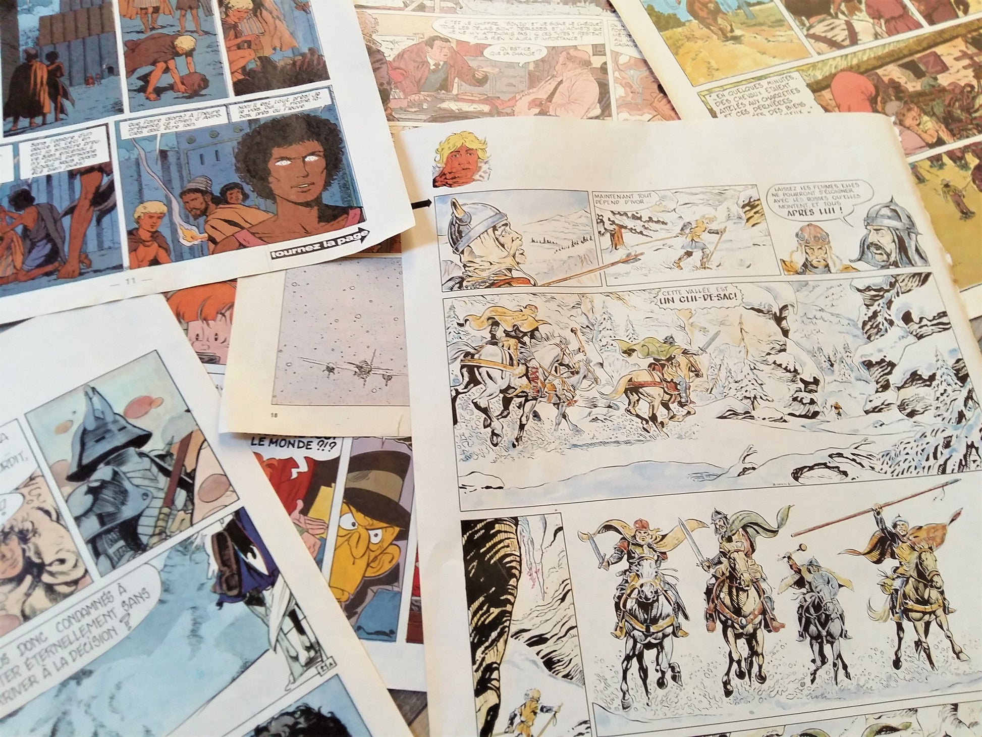 Comic Strip Ephemera Pack. 200+ French, Bande Dessinée Pages from Old Tintin Magazines. from Tiggy & Pip - Just €50! Shop now at Tiggy and Pip