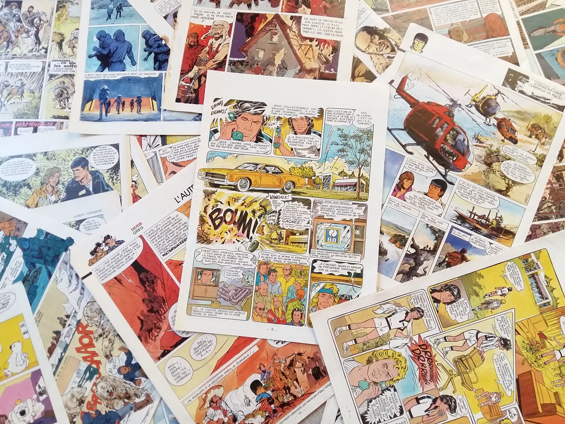 Comic Strip Ephemera Pack. 200+ French, Bande Dessinée Pages from Old Tintin Magazines. from Tiggy & Pip - Just €50! Shop now at Tiggy and Pip