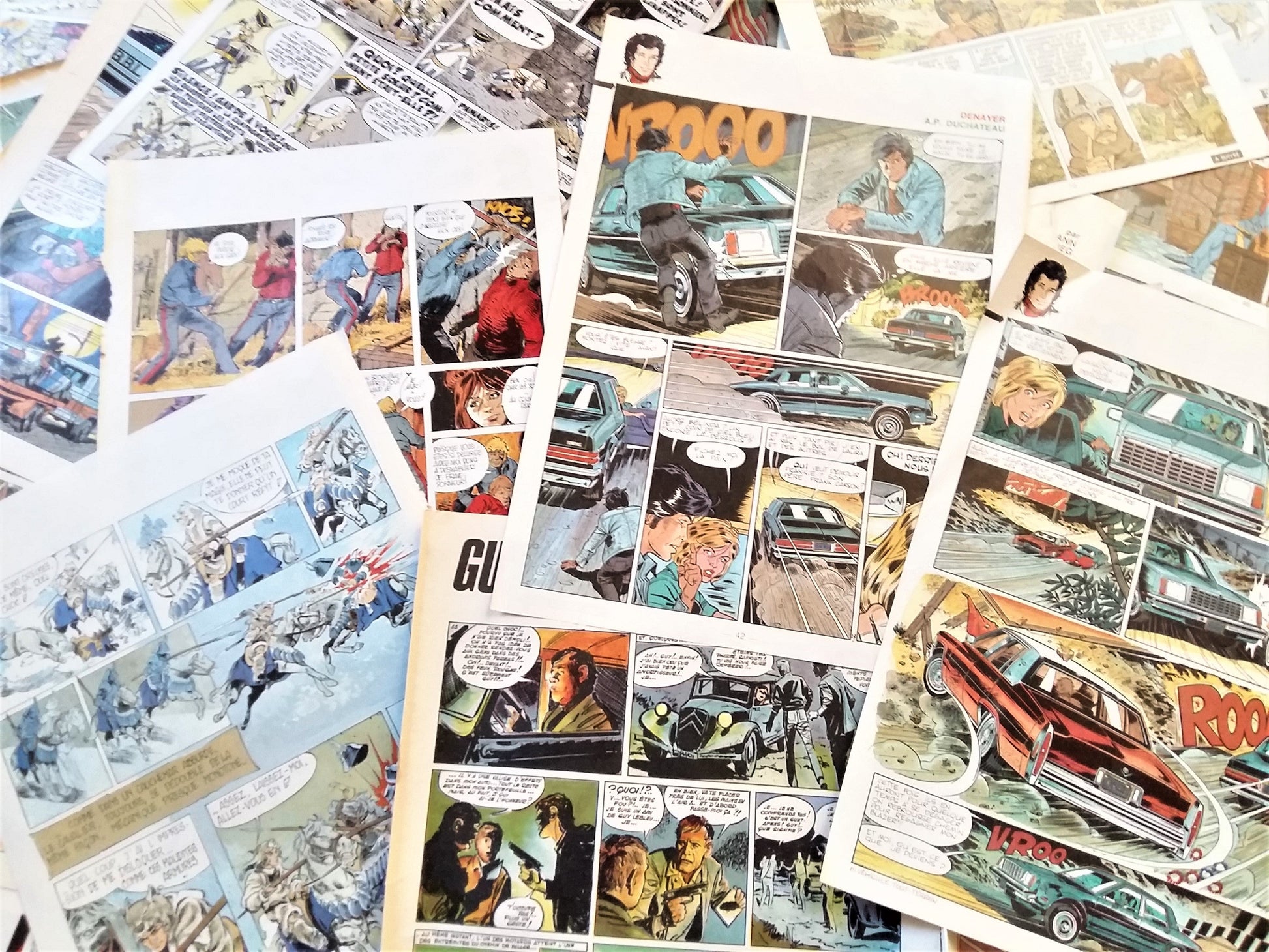 Comic Strip Ephemera Pack. 200+ French, Bande Dessinée Pages from Old Tintin Magazines. from Tiggy & Pip - Just €50! Shop now at Tiggy and Pip