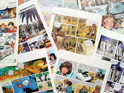 Comic Strip Ephemera Pack. 200+ French, Bande Dessinée Pages from Old Tintin Magazines. from Tiggy & Pip - Just €50! Shop now at Tiggy and Pip