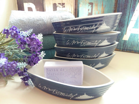 Set of FOUR Boat Shape Soap Dishes from Le Mont St. Michel. from Tiggy & Pip - Just €79! Shop now at Tiggy and Pip