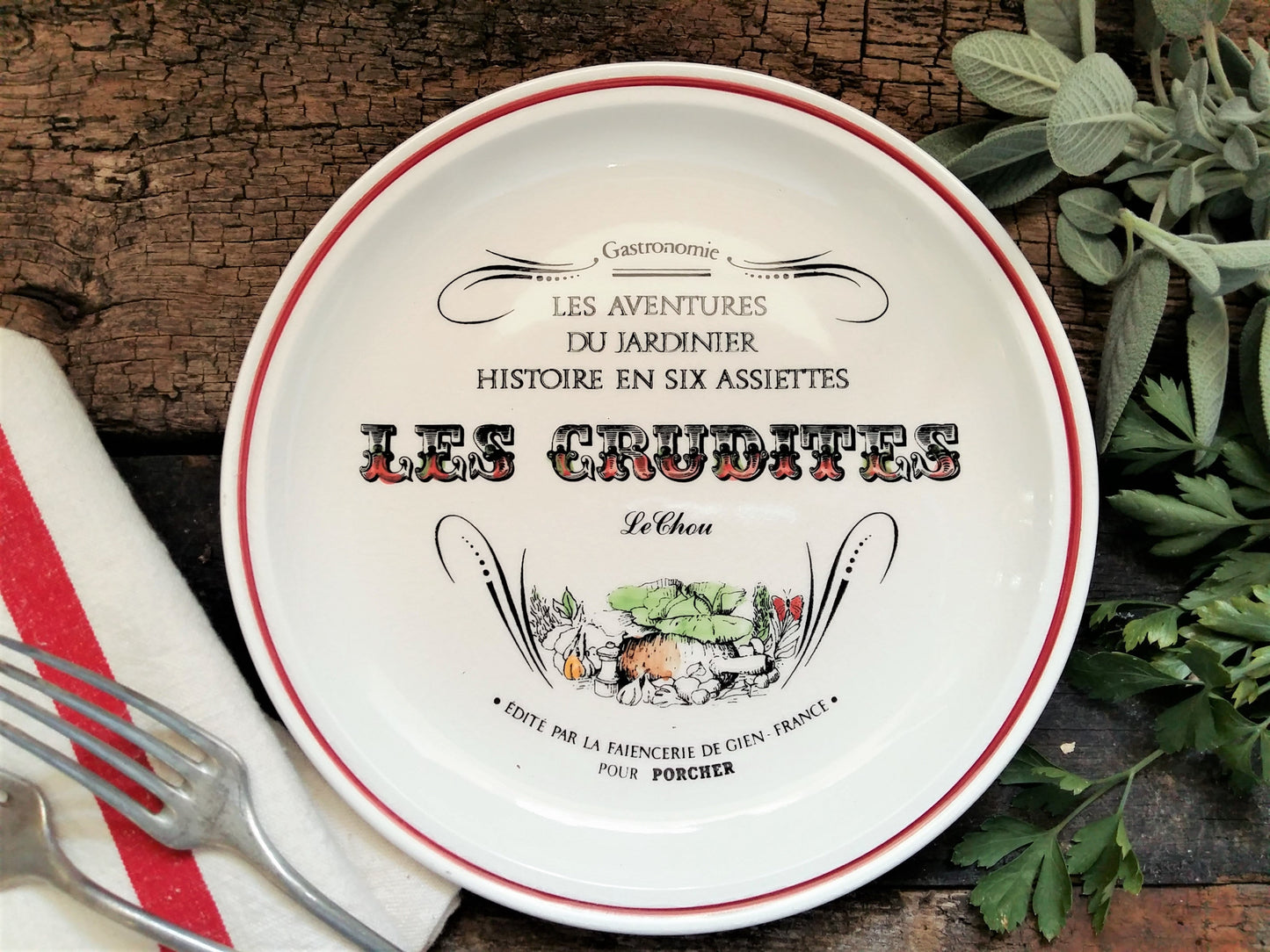 Set of Six GIEN "Les Crudités" Plates. from Tiggy & Pip - Just €120! Shop now at Tiggy and Pip