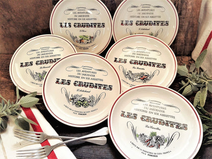 Set of Six GIEN "Les Crudités" Plates. from Tiggy & Pip - Just €120! Shop now at Tiggy and Pip