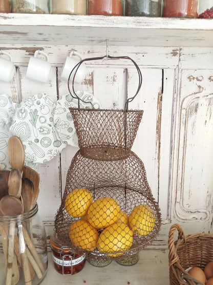 1950s Wire Fishing Basket. from Tiggy & Pip - Just €75! Shop now at Tiggy and Pip