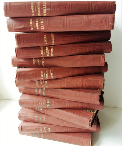 Stack of THIRTEEN 1860-1888 French Books. from Tiggy & Pip - Just €260! Shop now at Tiggy and Pip