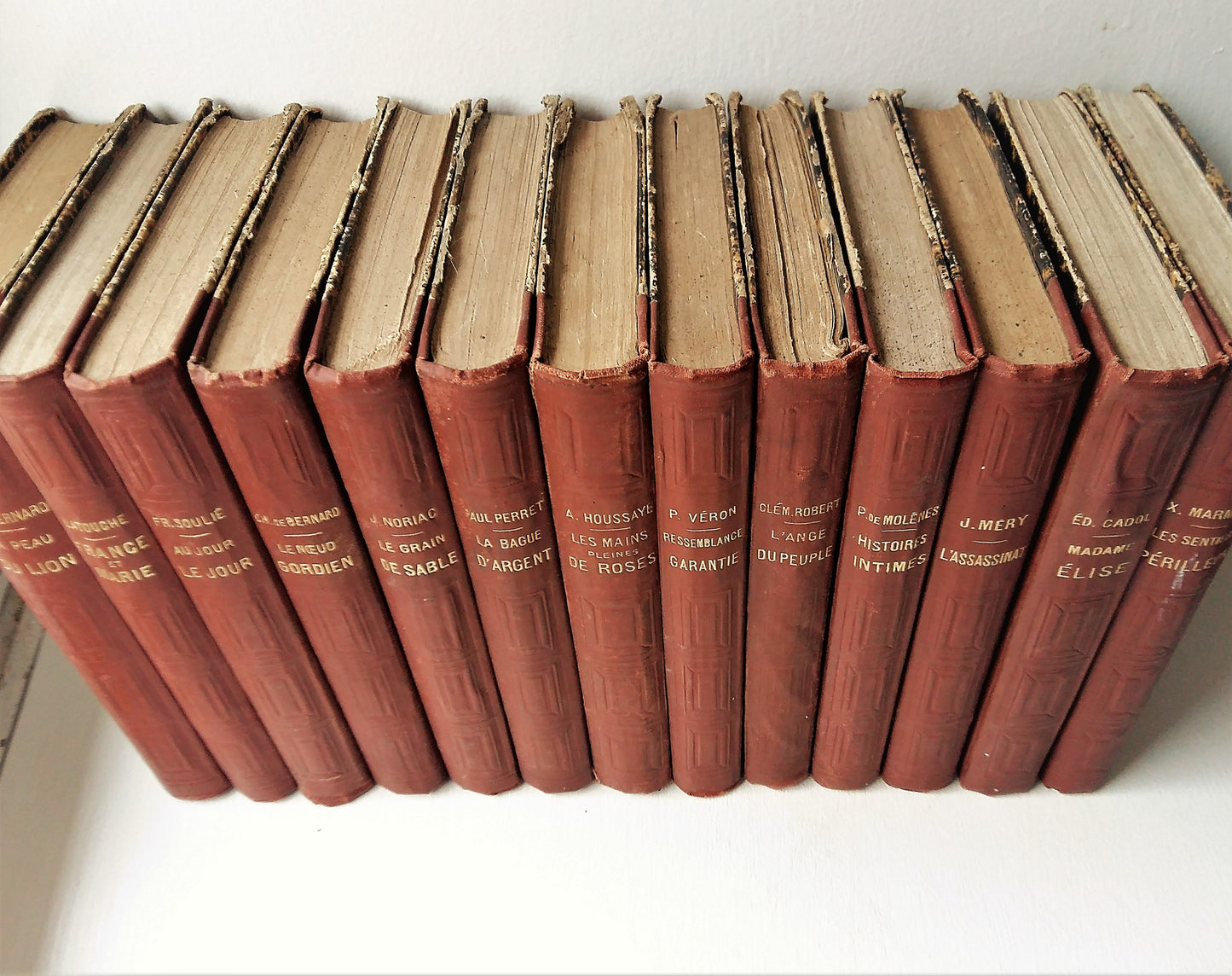 Stack of THIRTEEN 1860-1888 French Books. from Tiggy & Pip - Just €260! Shop now at Tiggy and Pip