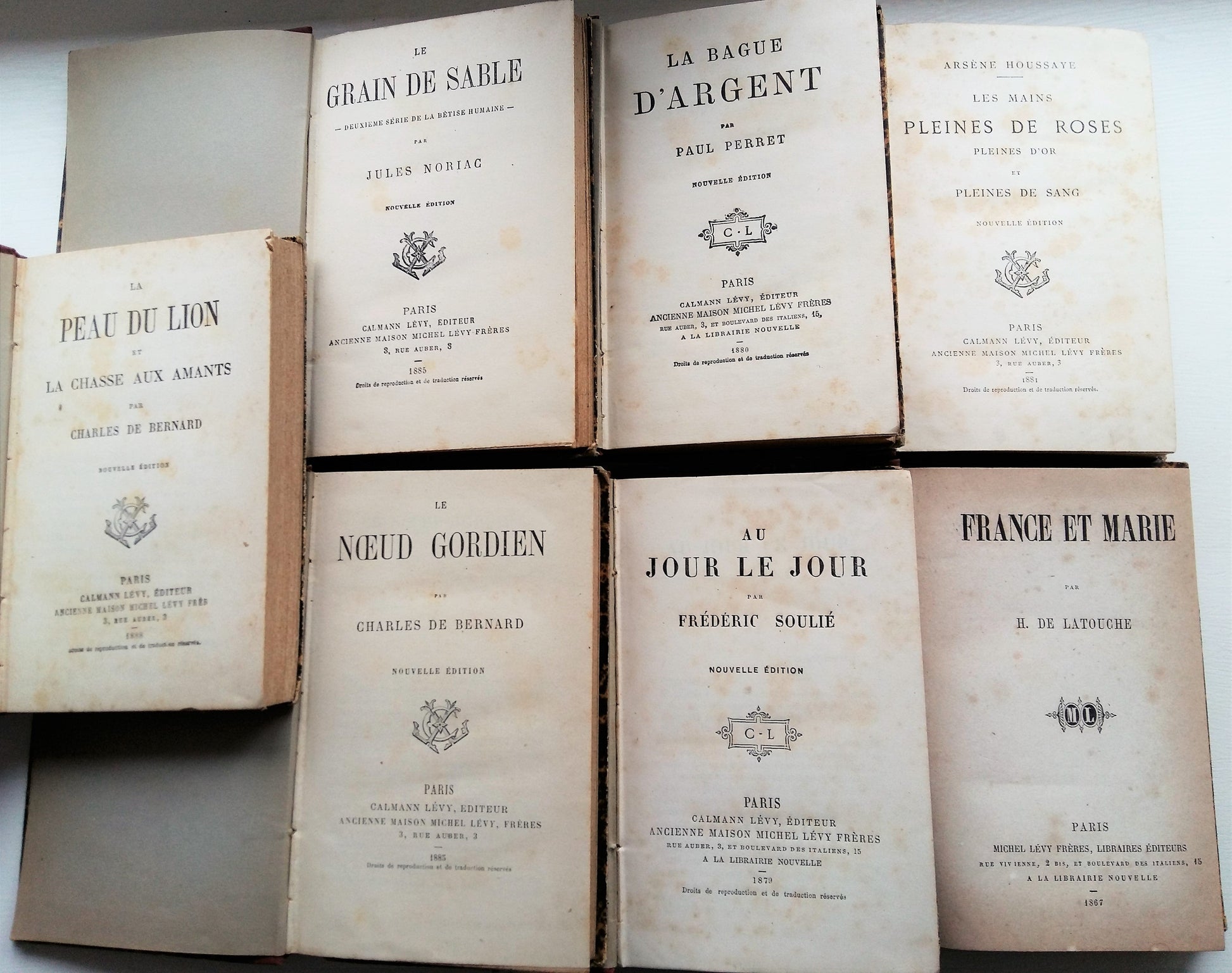 Stack of THIRTEEN 1860-1888 French Books. from Tiggy & Pip - Just €260! Shop now at Tiggy and Pip