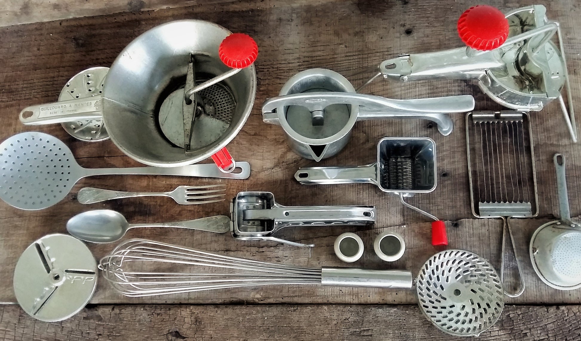 Set of SIXTEEN Vintage Kitchen Utensils. from Tiggy & Pip - Just €156! Shop now at Tiggy and Pip