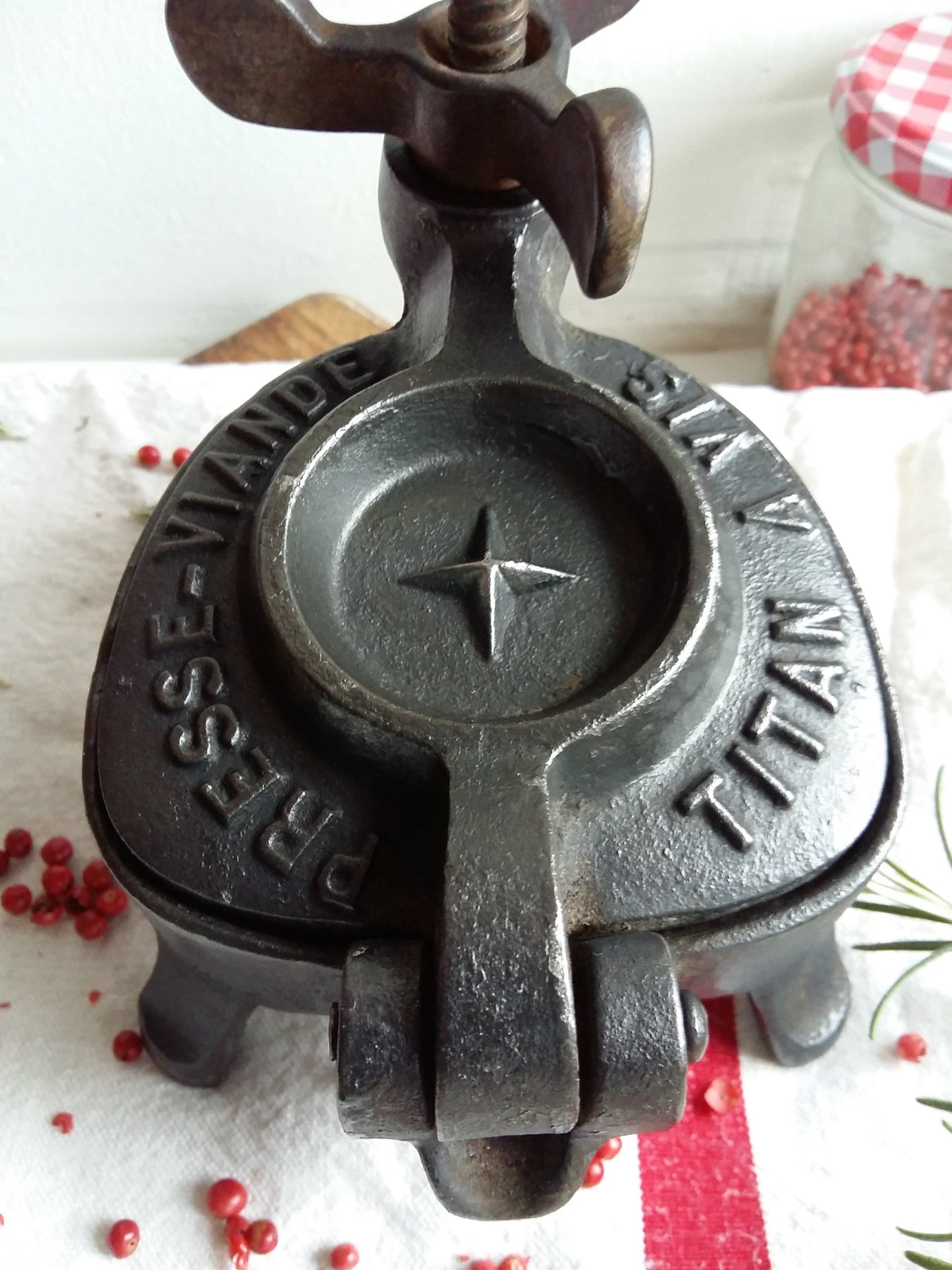 Antique, Cast Iron, French Meat Press. from Tiggy & Pip - Just €139! Shop now at Tiggy and Pip