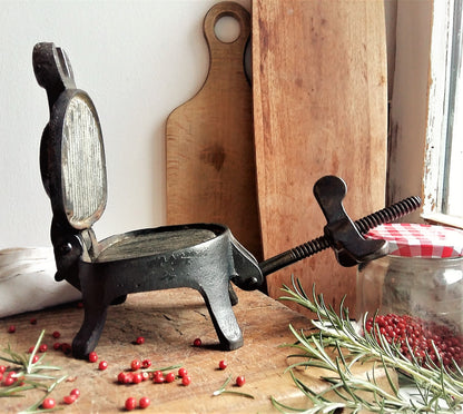 Antique, Cast Iron, French Meat Press. from Tiggy & Pip - Just €139! Shop now at Tiggy and Pip