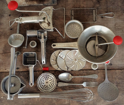 Set of SIXTEEN Vintage Kitchen Utensils. from Tiggy & Pip - Just €156! Shop now at Tiggy and Pip