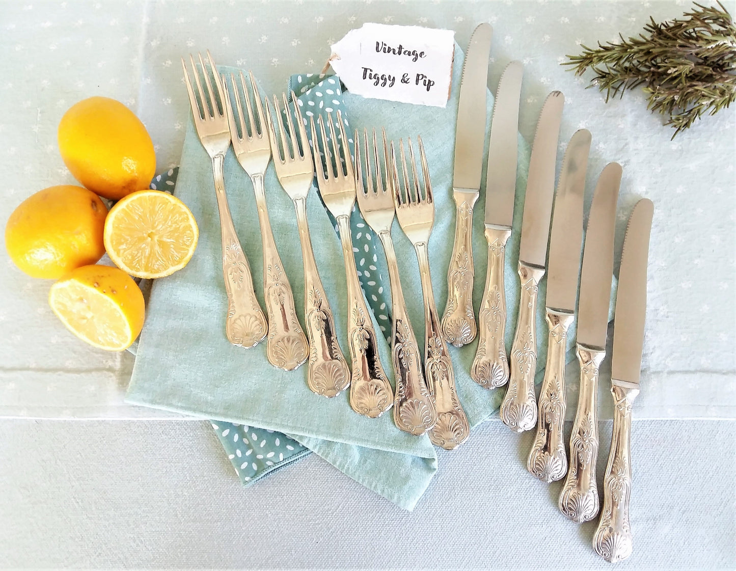 Twelve Silver Plated Knives and Forks. Elegant, Ornate Silver Plated Cutlery. from Tiggy & Pip - Just €94! Shop now at Tiggy and Pip