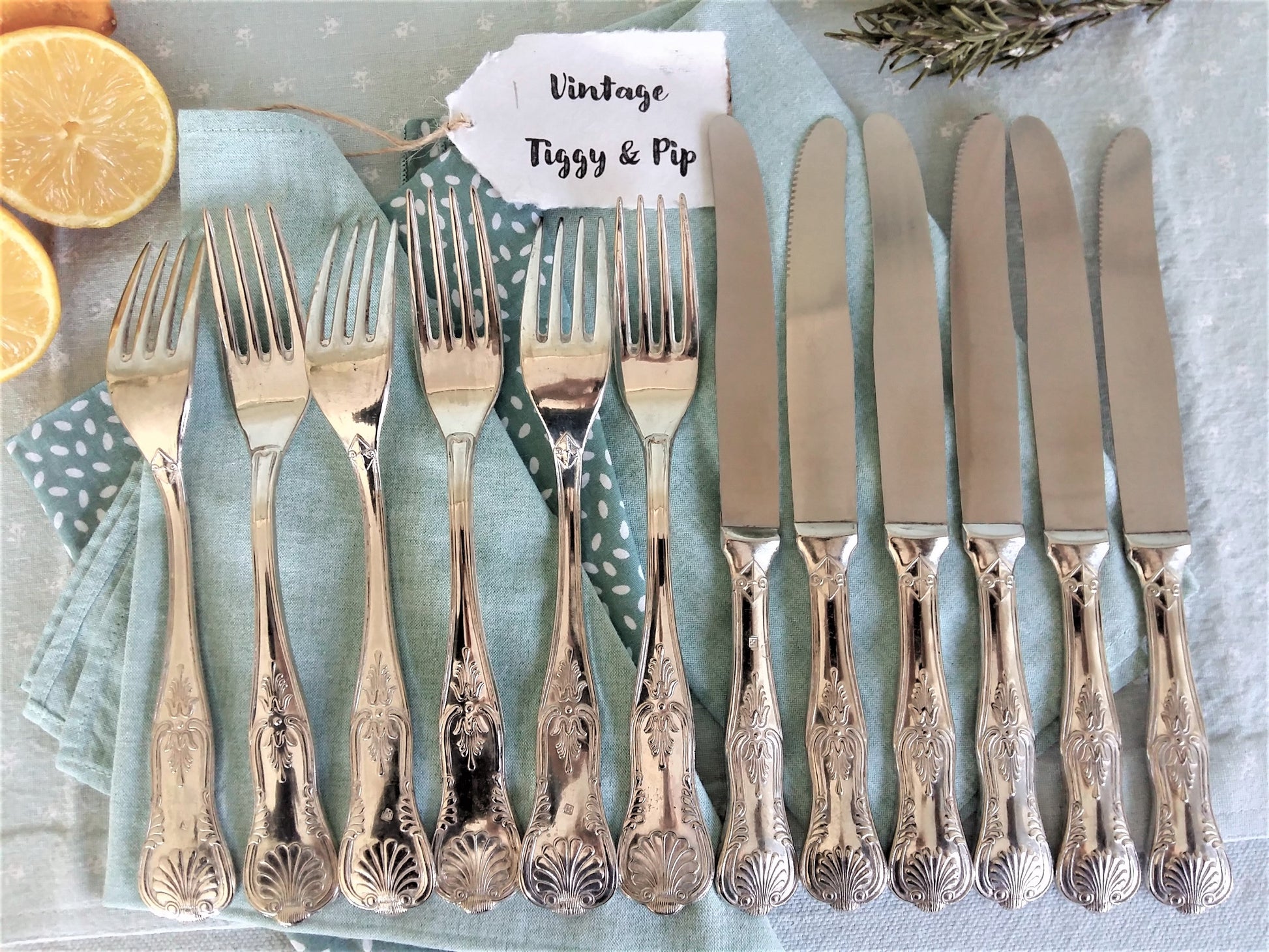 Twelve Silver Plated Knives and Forks. Elegant, Ornate Silver Plated Cutlery. from Tiggy & Pip - Just €94! Shop now at Tiggy and Pip