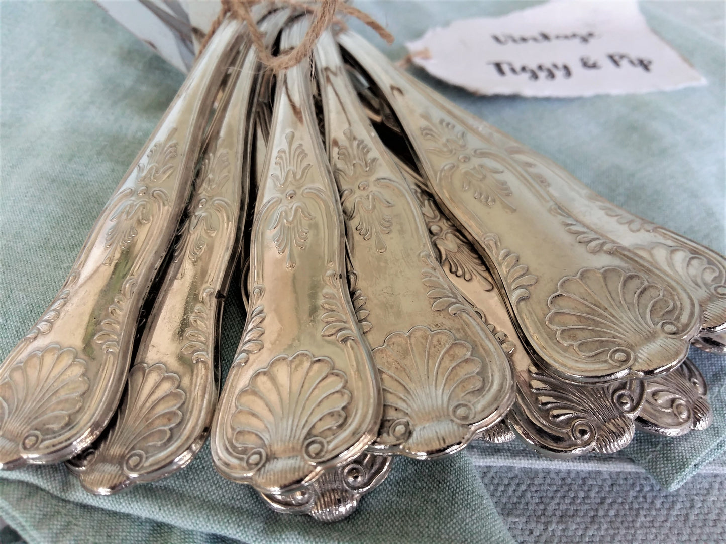 Twelve Silver Plated Knives and Forks. Elegant, Ornate Silver Plated Cutlery. from Tiggy & Pip - Just €94! Shop now at Tiggy and Pip