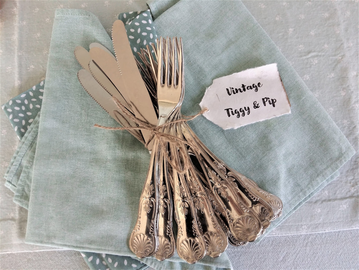 Twelve Silver Plated Knives and Forks. Elegant, Ornate Silver Plated Cutlery. from Tiggy & Pip - Just €94! Shop now at Tiggy and Pip