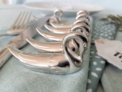 Set of Six Silver Plated Swan Knife Rests. Chopstick Rests. from Tiggy & Pip - Just €59! Shop now at Tiggy and Pip