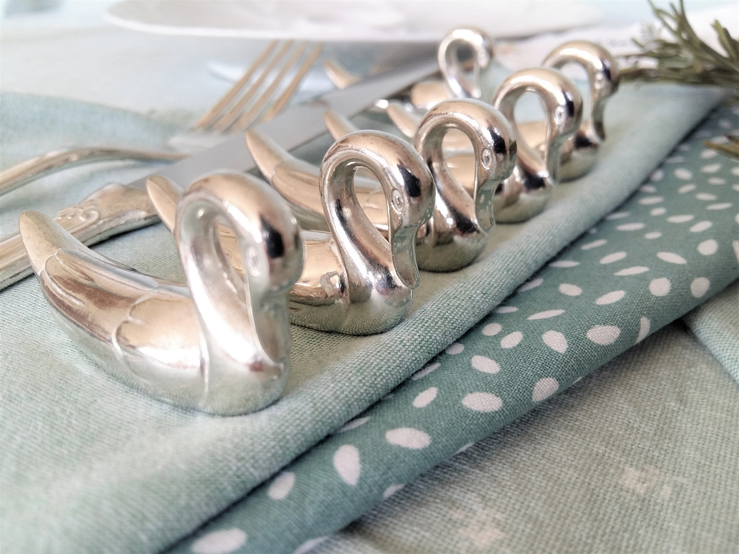 Set of Six Silver Plated Swan Knife Rests. Chopstick Rests. from Tiggy & Pip - Just €59! Shop now at Tiggy and Pip