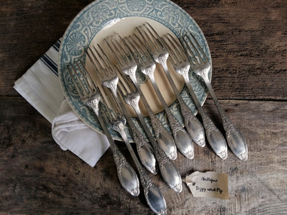 Set of 9 Silver Plated Antique Forks. from Tiggy & Pip - Just €78! Shop now at Tiggy and Pip