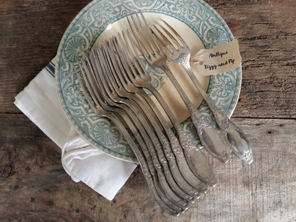 Set of 9 Silver Plated Antique Forks. from Tiggy & Pip - Just €78! Shop now at Tiggy and Pip