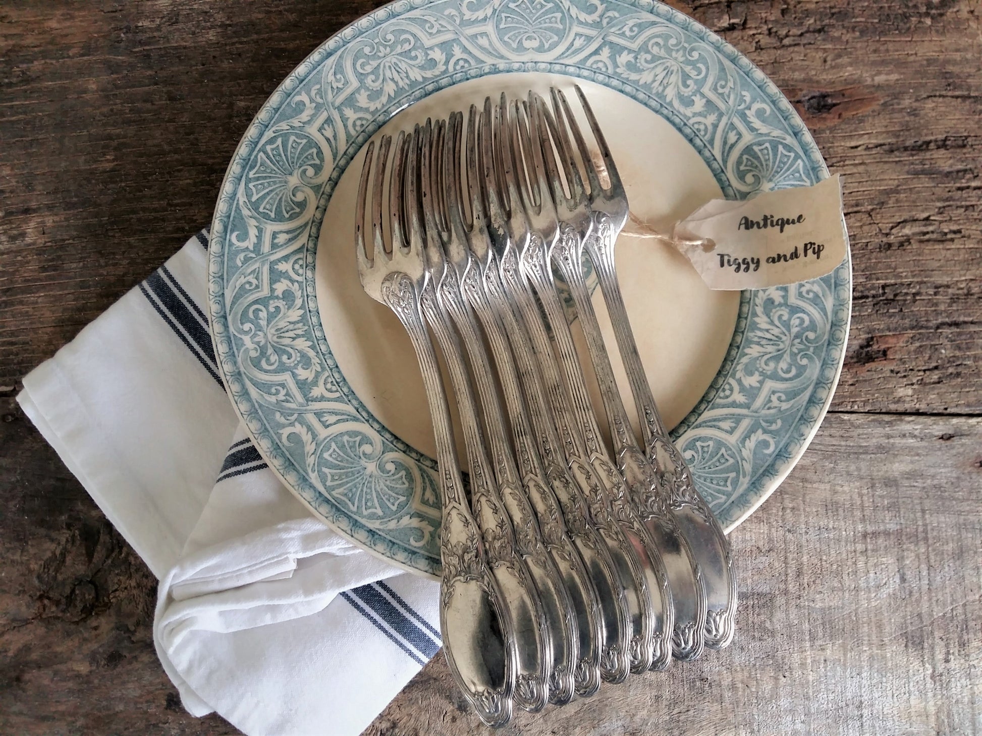 Set of 9 Silver Plated Antique Forks. from Tiggy & Pip - Just €78! Shop now at Tiggy and Pip