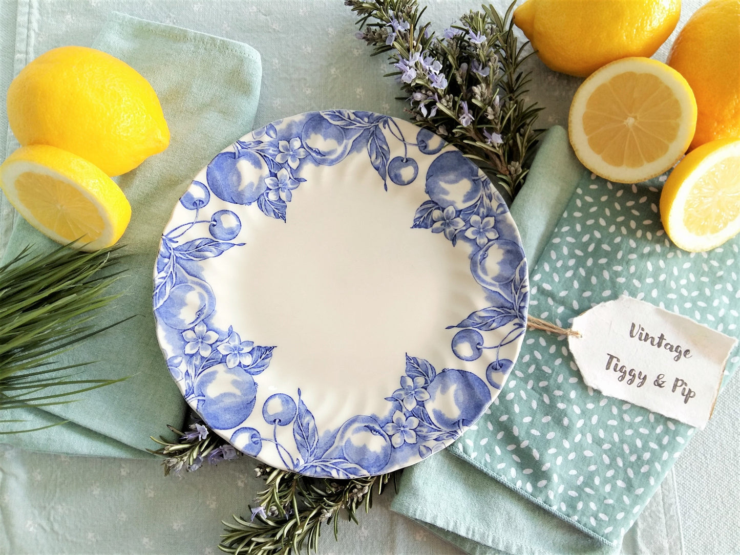 Eight Mismatched Blue and White Plates from Tiggy & Pip - Just €199! Shop now at Tiggy and Pip