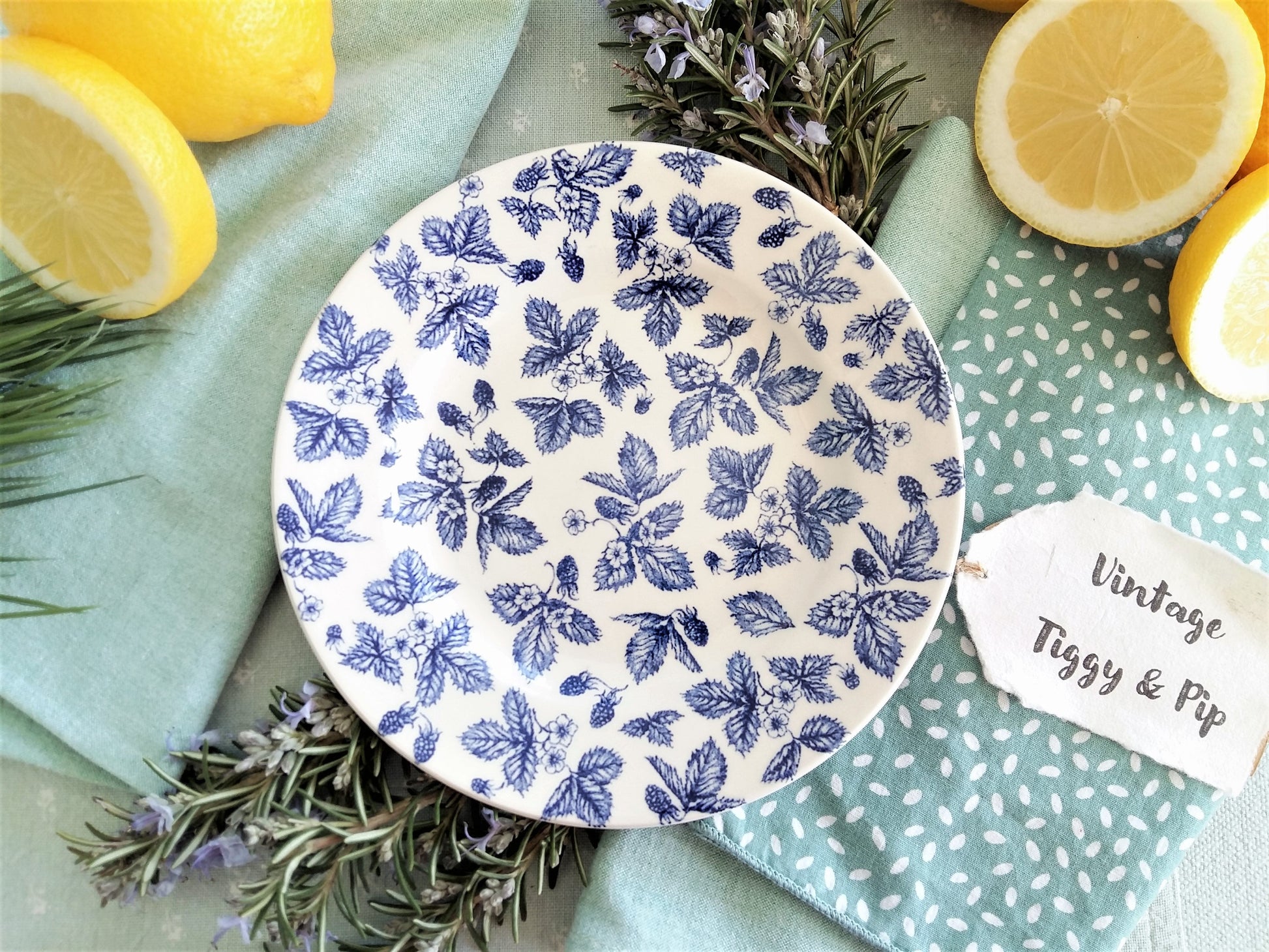 Eight Mismatched Blue and White Plates from Tiggy & Pip - Just €199! Shop now at Tiggy and Pip