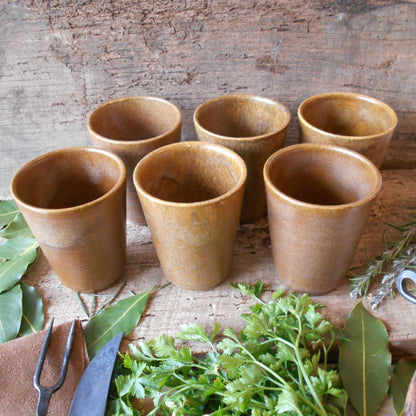 Six Stoneware Tumblers. Medieval Re-enactment Cups from Tiggy & Pip - Just €84! Shop now at Tiggy and Pip