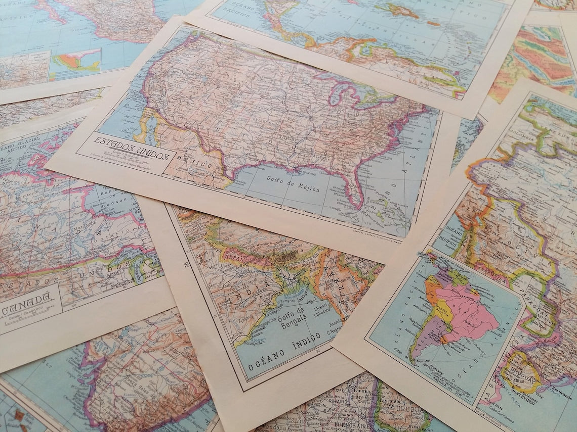 50+ Map Paper Pack. Huge/Large Map Sheets. Spanish Maps from the 1960s. from Tiggy & Pip - Just €70! Shop now at Tiggy and Pip