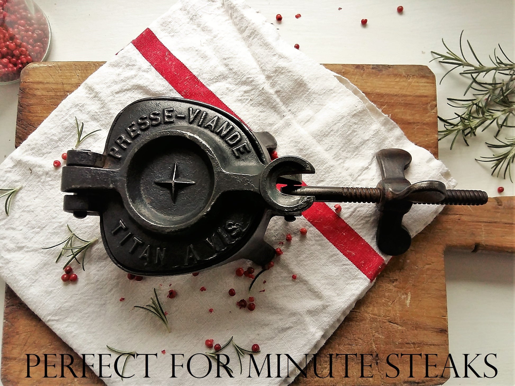 Antique, Cast Iron, French Meat Press. from Tiggy & Pip - Just €139! Shop now at Tiggy and Pip